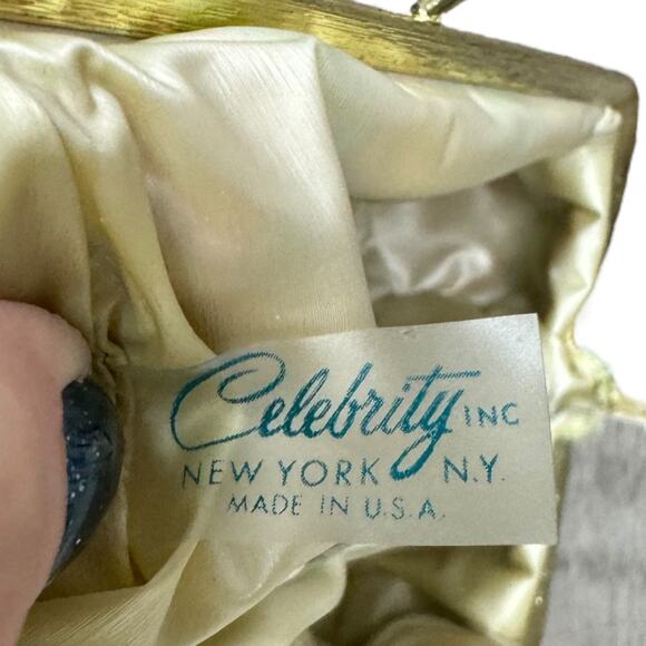 Vintage Celebrity Tapestry Floral Makeup Cosmetic Bag Mirror Small Coquette Flaw - Picture 9 of 12